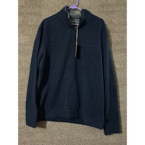 Toad & Co Men Wool Blend Sweater 1/4 Zip Pullover NEW WITH TAGS Kennicott L Blue